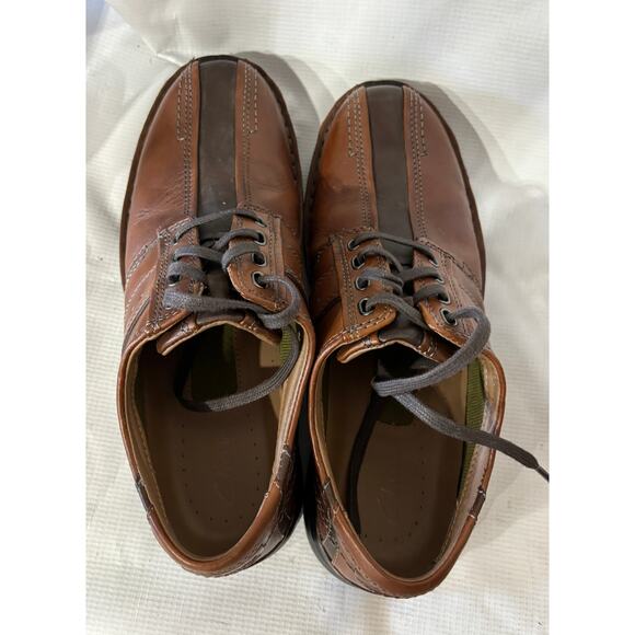 Clarks Other - Clarks Mens Touareg 70852 Brown Leather Bicycle Toe Casual Oxford Shoes Size 9.5